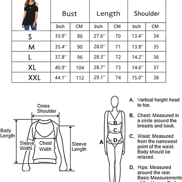 Casual Cold Shoulder Tunic Tops Loose Blouse Shirts (Brand new with tag) - Picture 7 of 7